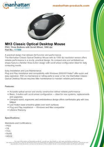 MANHATTAN Classic Optical Desktop Mouse (177009)