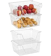 Amazon.com: blitzlabs 14'' Stackable Wire Baskets Pantry Organization ...