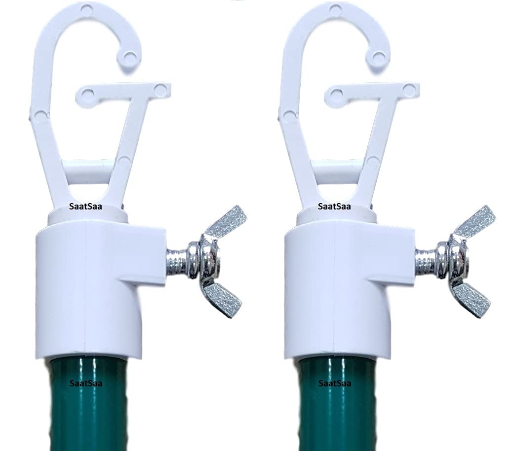 SaatSaa 2 x Prop Metal Galvanised Washing Line Outdoor Extendable Washing Line Pole Cloths Laundry Support pole Extending pole Telescopic strong Home Garden Washing Props Airer Rope String Support