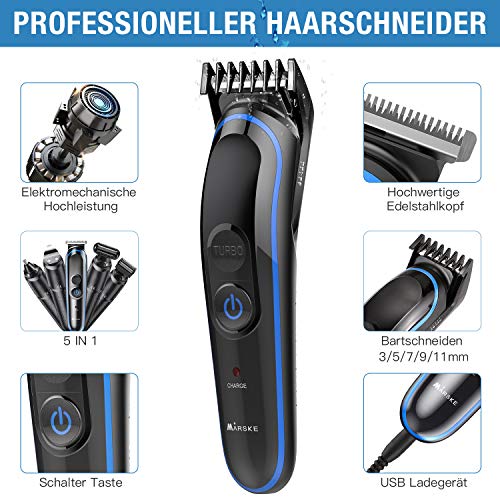 BESTOPE Haarschneidemaschine Profi Elektro Haarschneider Multifunktionales Upgrade 5 In 1 Herren ...