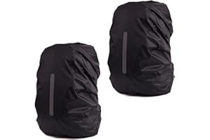 MOPHOEXII 2 Pack Waterproof Rain Cover for Backpack, Backpack Rain Cover with Reflective Strip，Rucksack Rain Cover for Bicycl