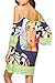 Anatoky Womens Cold Shoulder Spaghetti Strap Tribal Printed Summer Shift Dress,Pattern 8,XX-Large
