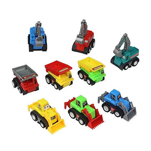 image for MJ Toy Car Mini Pull Back Vehicles Construction Digger Dump Trucks for