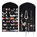 Supertech 32 pockets& 18 hook-and-loop tabs Hanging Jewelry Organizer Dual Sides Space-saving Household Accessory Holder Storage Bag (Mode B Black)
