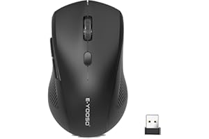 E-YOOSO Wireless Mouse, USB Cordless Computer Mouse, 18 Months Battery Life, 6 Button Wireless Mouse, 5 Adjustable DPI, 2.4G 
