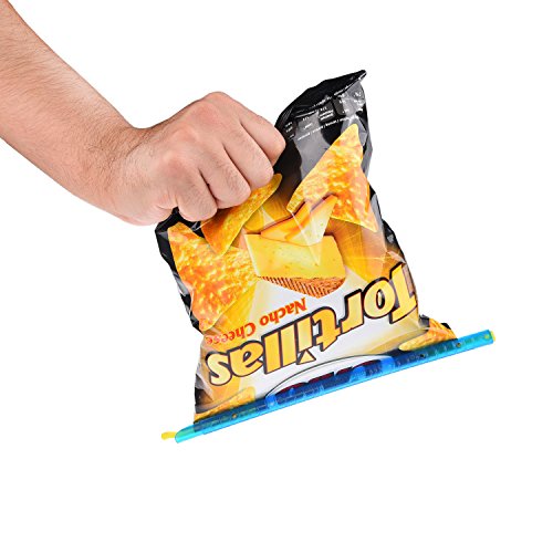 Chip Clips Plastic Bag Sealer Sticks by Kitchen Gadgets - 8 Pack, 4 sizes - Super Easy - Fold the Top of a Bag and Slide On a Bag Sealer Stick - Keeps Food Fresh - Thin, Compact, Reusable, Durable - Thumbnail 6