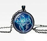 Doctor Who Gallifreyan Necklace Dr Who Tardis, Doctor Who Jewelry, Timelord Companion, Time Lord Blue Nebula ,Best Gift Christmas Gift Best Gift