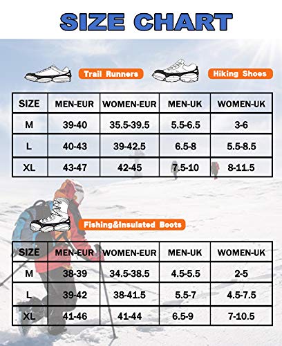 image for EnergeticSky 24 Spikes Crampons Ice Cleats Traction Snow Grips for Boo