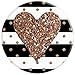 White Black Stripes Golden Heart Expanding Phone Pop Socket - PopSockets Grip and Stand for Phones and Tablets