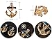 Alilang Golden Tone Blue Clear Crystal Rhinestones Nautical Anchor Stud Earrings