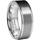 TUTISS 8mm Silver/Black/Gunmetal/Gold Tungsten Rings for Men Women Fashion Engagement Wedding Bands Matte Polished Pipe Cut Comfort Fit
