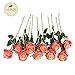 JUSTOYOU 10pcs Artificial Rose Silk Flower Blossom Bridal Bouquet Home Wedding Decor(Gradient Pink)