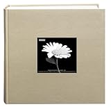 Fabric Frame Cover Photo Album 200 Pockets Hold 4x6 Photos, Biscotti Beige