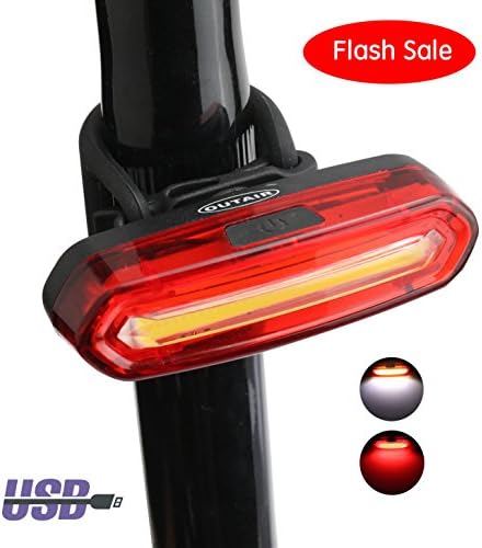 Outair Usb Bike Bicycle Light Set Rechargeable Head And Tail Cycling Lamp Front Back Safety Warning Lights (white&red)