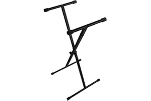 Double-Brace X Musical Classic Keyboard Stand Double X Piano Stands (Single Braced Deluxe Grade) Includes 2 Month of FREE Liv