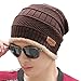 Mens Fashion Hats HINDAWI Thick Wool Knit Skull Cap Warm Winter Snow Slouchy Beanies