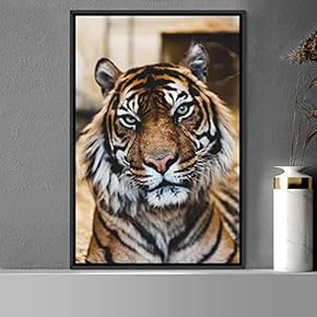 signwin Framed Canvas Wall Art Tiger Animals Chic...
