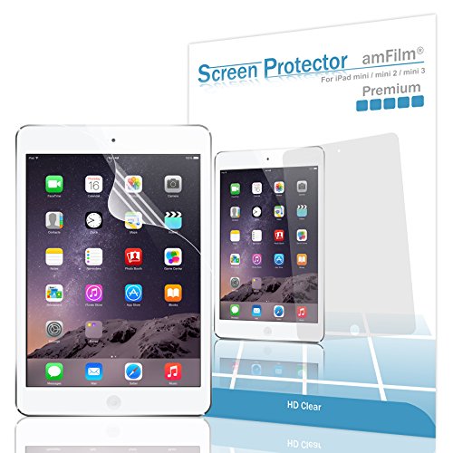 amFilm iPad Mini Screen Protector HD Clear for iPad Mini, iPad Mini 2 and iPad Mini 3 Retina Display(2-Pack)