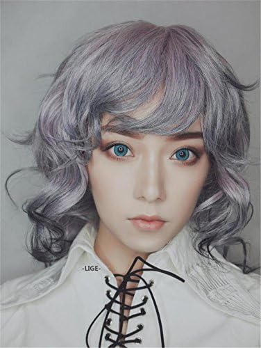 Short Shaggy Layered Ombre Violet Classic Cap Full Synthetic Wig Kanekalon men's Wigs