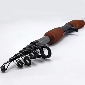 Amazon 超コンパクトベイトロッド 1 6ｍ 伸縮 ロッド 釣り竿 軽量 ブラウン 46z8 バスロッド