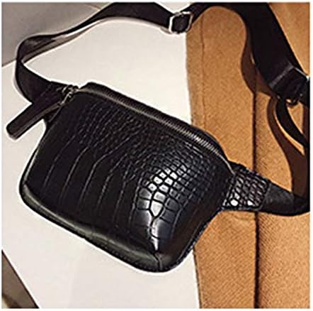 Moonnight Store Waist Bag Women PU Leather Fanny Pack Fashion Belt Bag Women Phone Pouch Casual Black Chest Bags Girls Shoulder Backpack B135 (Black waist bag)