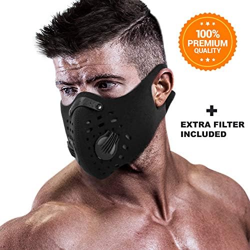 FITGAME Dust Mask Respirator DustProof Mask Anti-Pollution and Allergy [Fitness Mask] - Activated Carbon Filter for Sport and Outdoor Activities - Air Filters Included