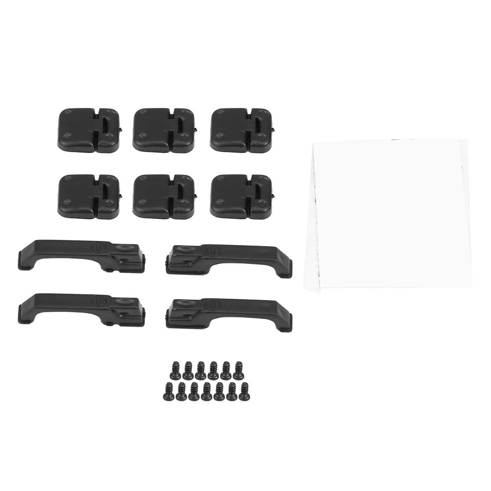 Dilwe RC Car Door Hinge & Handle, 1set Black Plastic Modern Style for 1/10 RC Crawler
