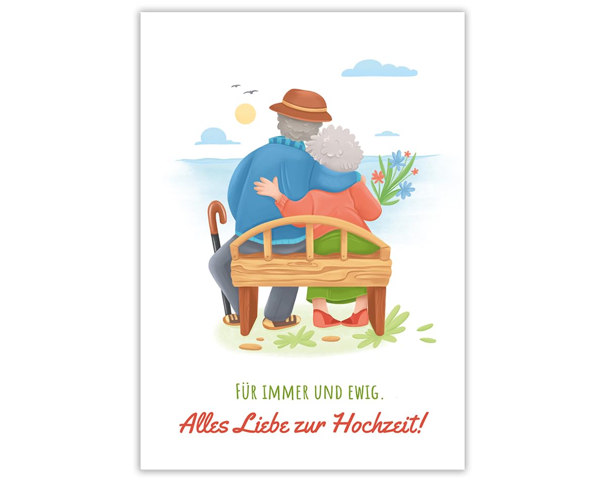 Wedding Card (XXL Format A4) Card for Wedding with Envelope Folding Card Large Greeting Card Congratulations Card for Wedding Congratulations