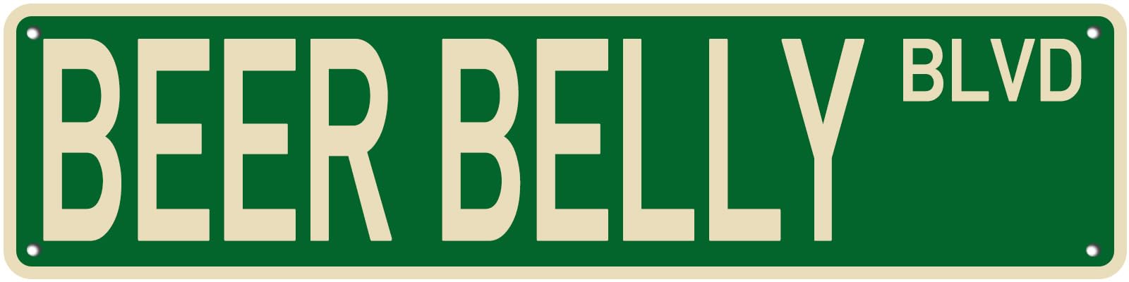 Vintage Tin Sign Beer Belly Blvd Sign Street Sign Retro Metal Sign for Home Bar Coffee Garden Indoor Ourdoor Decor 4"×16"