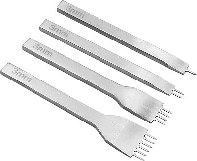 SteelFever Leather Craft Hole Punch Set 1 2 4 6 Prong 3mm