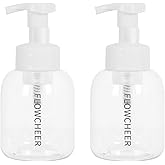 flowcheer Foaming Soap Dispenser Plastic Jar,12 OZ/350 ML Refillable Foam Hand Soap Dispenser Pump Bottle for Kitchen Sink Bathroom,2 Pcs,Clear