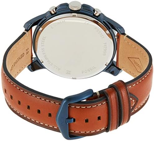 fossil men's grant quartz stainless steel and leather chronograph watch