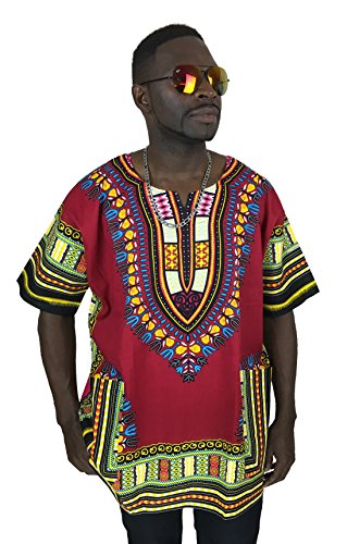 Vipada's Dashiki Shirt African Top Men's Dashiki Brown SIze L