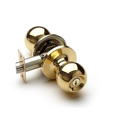 Amazon Com Aoeiuv Polished Brass Door Knobs With Lock And