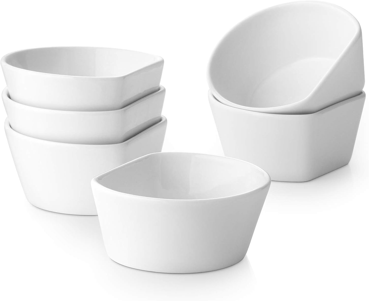 DOWAN 6.3oz Ramekins, Ramekins for Creme Brulee and Pudding, Porcelain