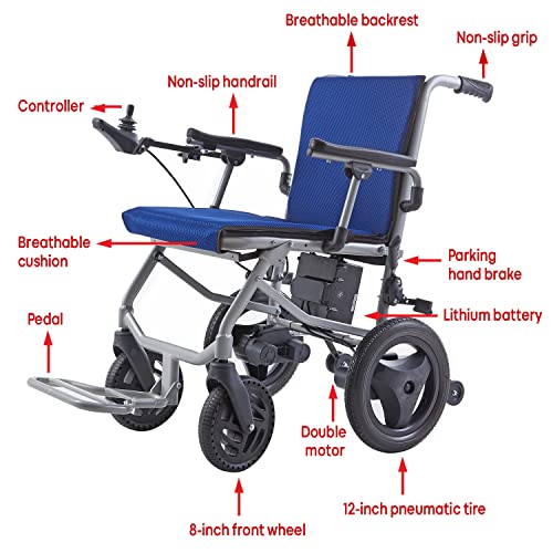 World's Lightest (Weight30lbs) Foldable Electric Wheelchair, Travel