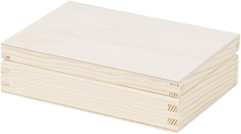 0,5 litros, 17 x 12 x 4,5 cm caja de madera caja de madera kistchen Tapa caja de madera