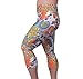Zerdocean Women's Plus Size Lightweight Printed Capri Leggings style-027 2X