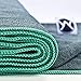 Youphoria Yoga Microfiber Non-Slip Towel - Hot Yoga Mat Towel for Enhanced Grip and Sweat Absorption - Gray with Mint Stitching