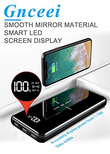 Portable Charger Wireless Power Bank 25000mAh - High Capacity with LCD Digital Display,3 USB Output & Dual Input External Battery Pack Compatible Smart Phones,Android Phones,Tablet and More