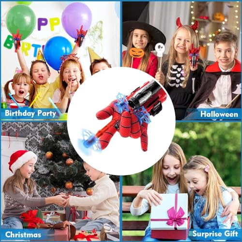 ovixa Superhero Spider Web Shooter Toy – Wrist Launcher with Gloves for Boys, Men & Kids | Cool Party Gadget, Cosplay Toy Gift