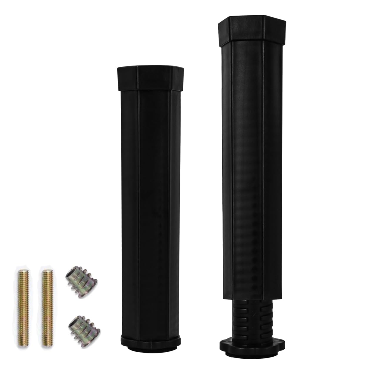 Btowin VCF 7.6-12.4 Inch Adjustable Furniture Legs, 2Pcs Bed Frame Center Support Feet T-Shaped Heavy Duty Plastic Adjustable Height Replacement Feet for Bed Couch Sofa Coffee Table Chair