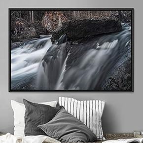 signwin Framed Canvas Wall Art Forest Waterfalls Group...