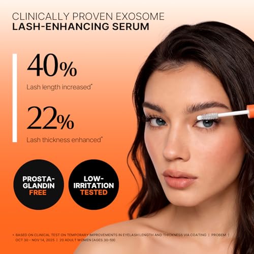 lilyeve GROWTURN Eyelash Growth Serum, Korean Lash Enhancing Serum for Longer Natural Lashes, 2-in-1 Dual Lash Serum for Day & Night Care, Prostaglandin Free with Biotin & Exosome, 0.27 fl. oz.
