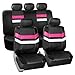 FH Group PU006115 Varsity Spirit PU Leather Seat Covers (Purple) Full Set with GIFT - Universal Fit for Trucks, SUVs, and Vans