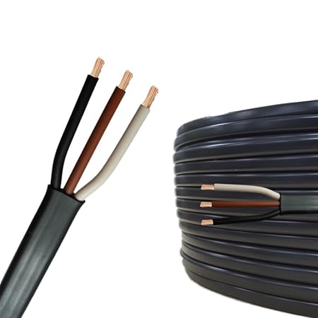 AUPROTEC 5m Flachkabel 3 adriges Elektrokabel Anhängerkabel 3 x 1,5 mm²