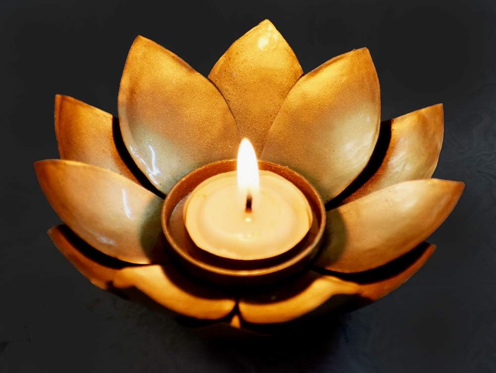 Buy Vfrills Metal Lotus Flower Shape Tealights Candle holder For Table