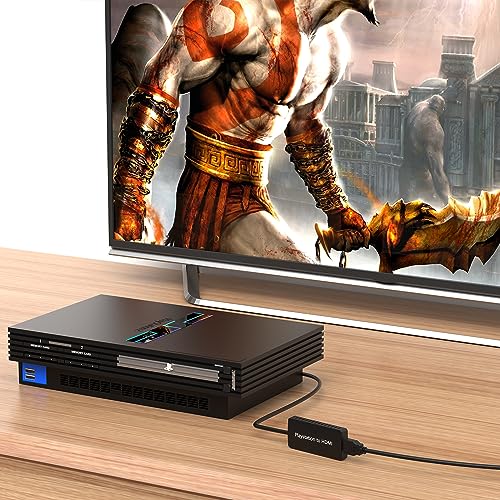 Azduou PS2 to HDMI Converter HDMI Cable for PlayStation 2/ PlayStation 3 Console. Connecting PS2/ PS3 to HDTV with True Ypbpr HD Signal Output (100% Improve Video Quality)