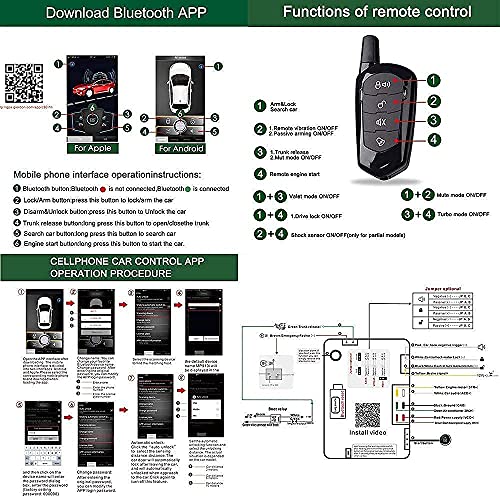 Remote Start for cars PKE Keyless Entry One Button Engine Automatic