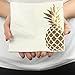 Andaz Press Gold Foil Lunch Pineapple Napkins, 6.5-inch, 50-Pack, Tropical Napkin Gold Luau Paper Napkin for Wedding, Birthday Party Graduation, Hawaiian Aloha Disposable Pineapple Dinner Napkins